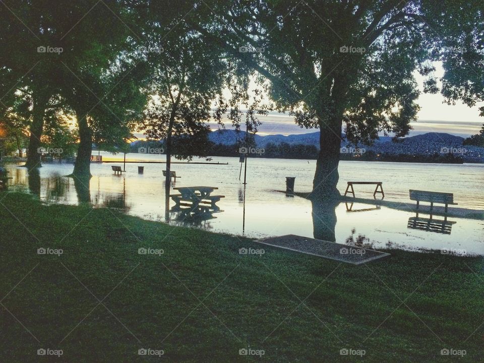 Riverside park underwater! 