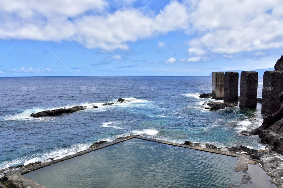 afullo natural pools on la gomera canary island in Spain