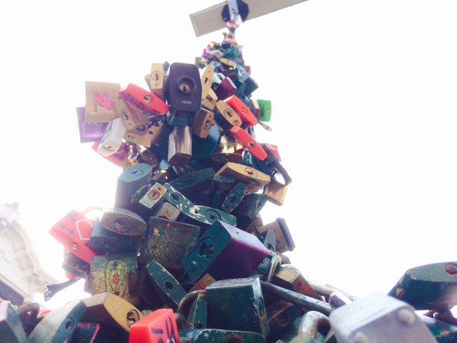 Locks and a toll bridge chain. I was this amazing toll bridge in Amsterdam that had millions of multicolored locks. 