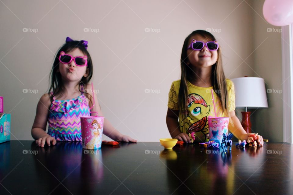 Two cute girls posing