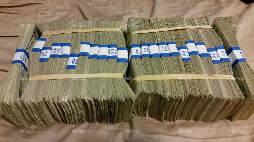 stacks of cash