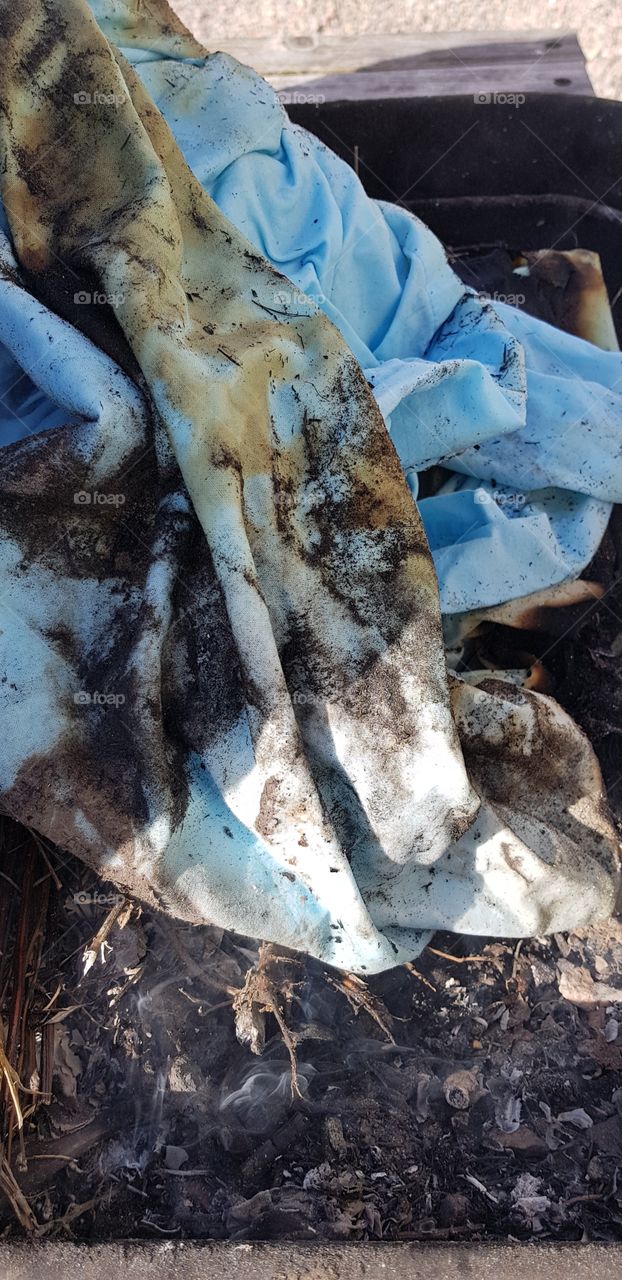 Burning clothes