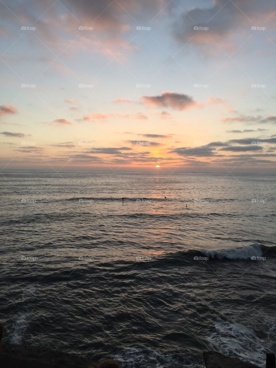 Sunset over the idyllic sea