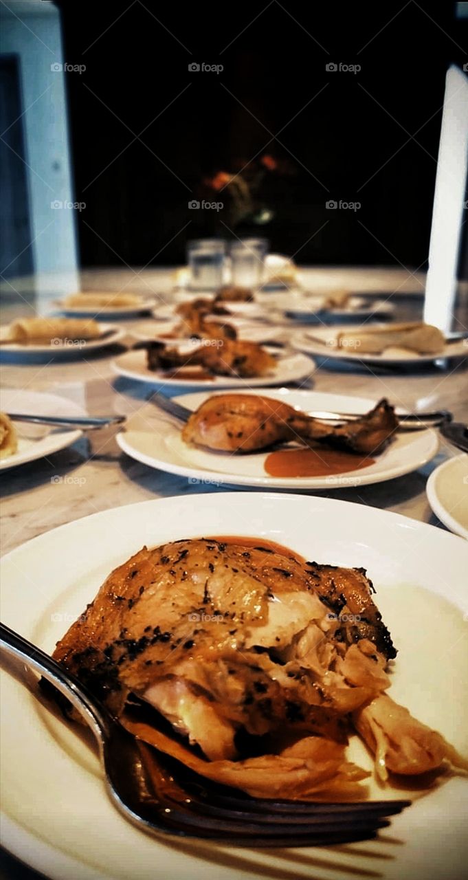 Roasted chicken preparation