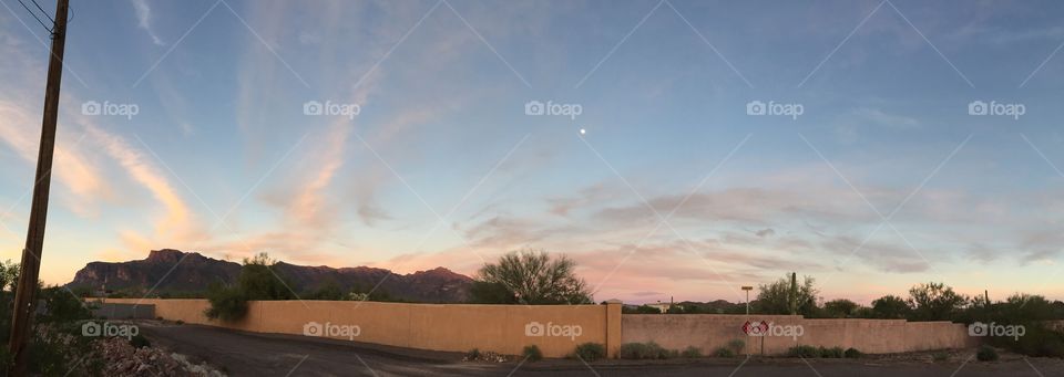 Eastward view at sunset in Apache Junction, AZ
