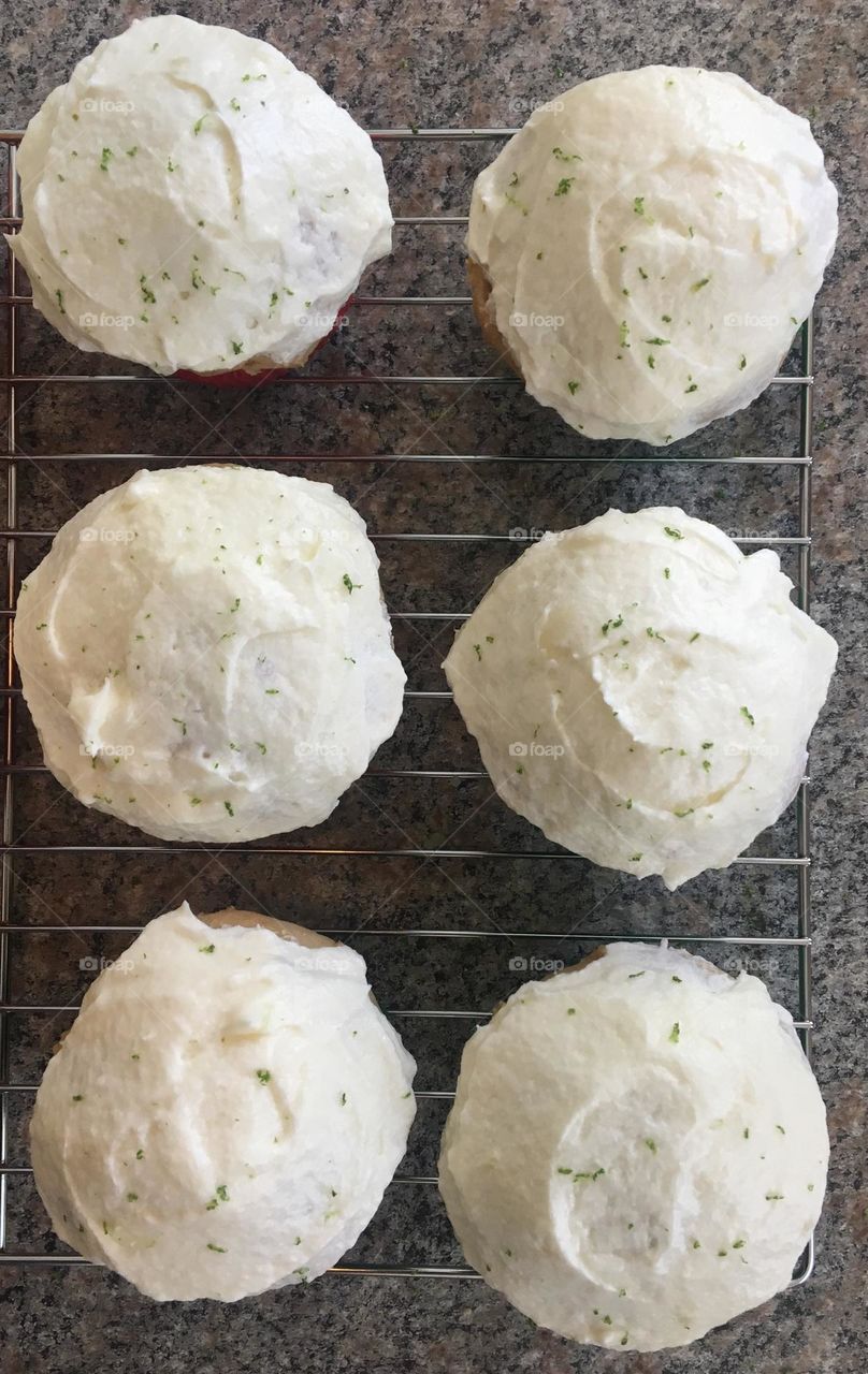 Ginger cupcakes with lime frosting