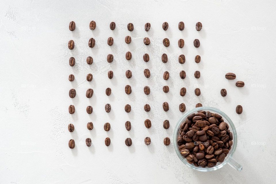 coffee beans arranged symmetrically