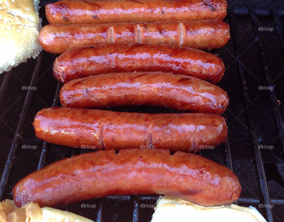 Summer staple . Hot dogs are a BBQ tradition - it's barbecue time mission 