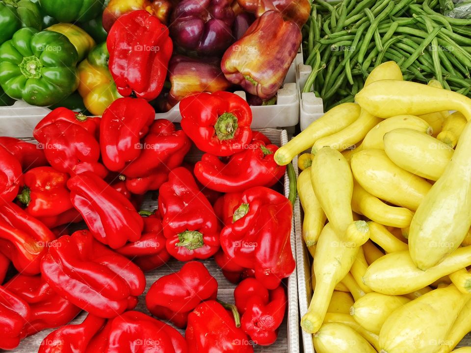 Ripe vegetables at a farmer's market
