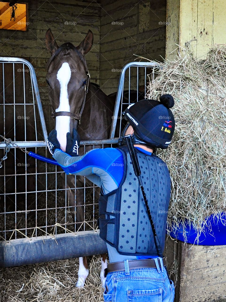 Kitai and Francisco Arrieta. Classic bond between horse and rider on the backstretch of beautiful Belmont Park. 

zazzle.com/Fleetphoto 