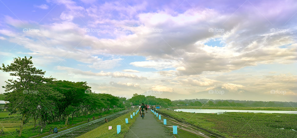 Beautiful view of the lake in the morning