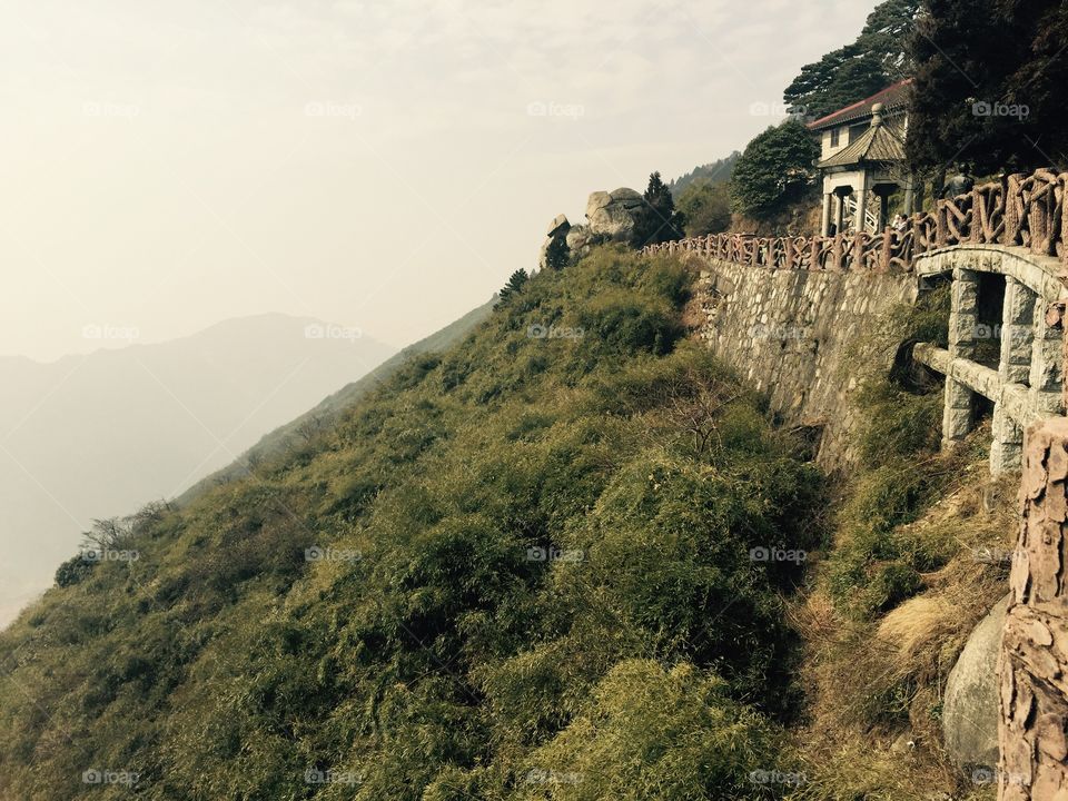 View of the Path Ahead. View of the path ahead high up Hengshan Mountain, China
