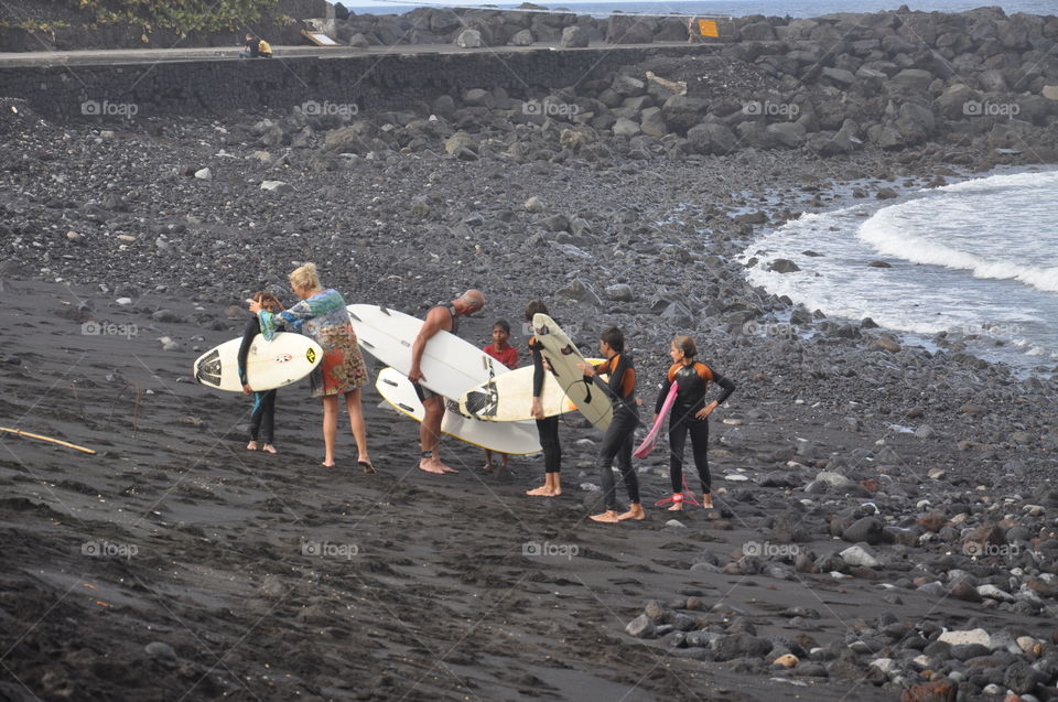 surfing on tenerife canary island in
 spain