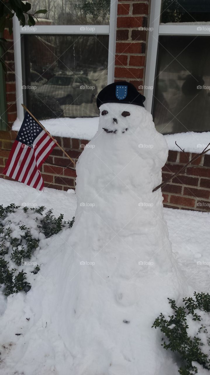 Patriotic snowman