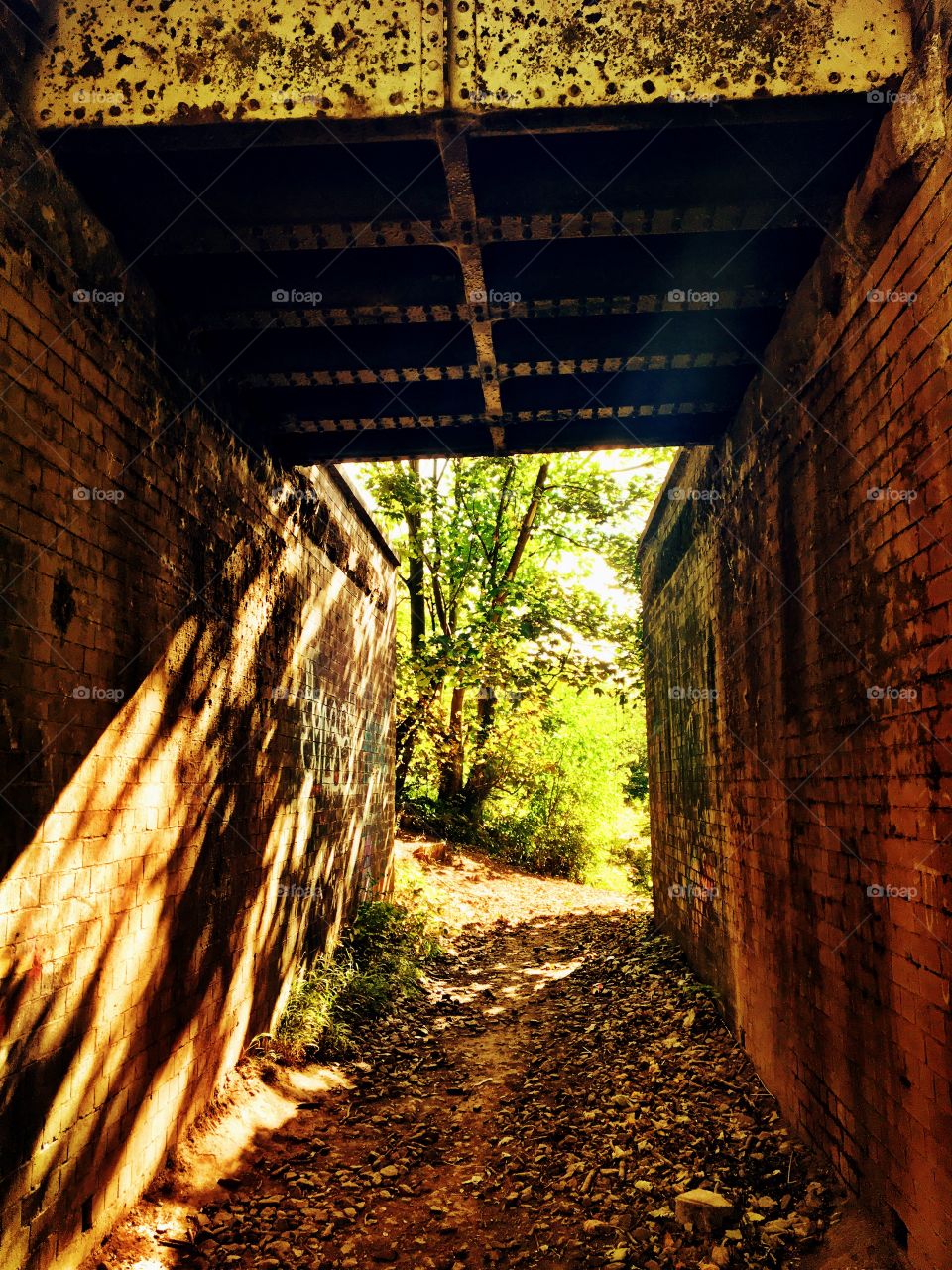 Beneath the railway bridge