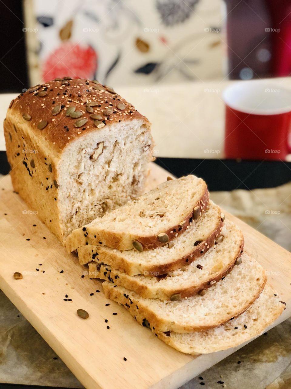 Homemade walnut bread 