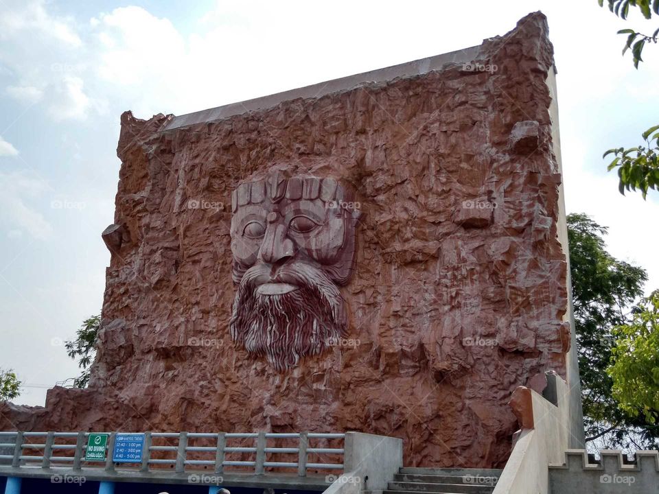 Beautiful waterfall wall at escape