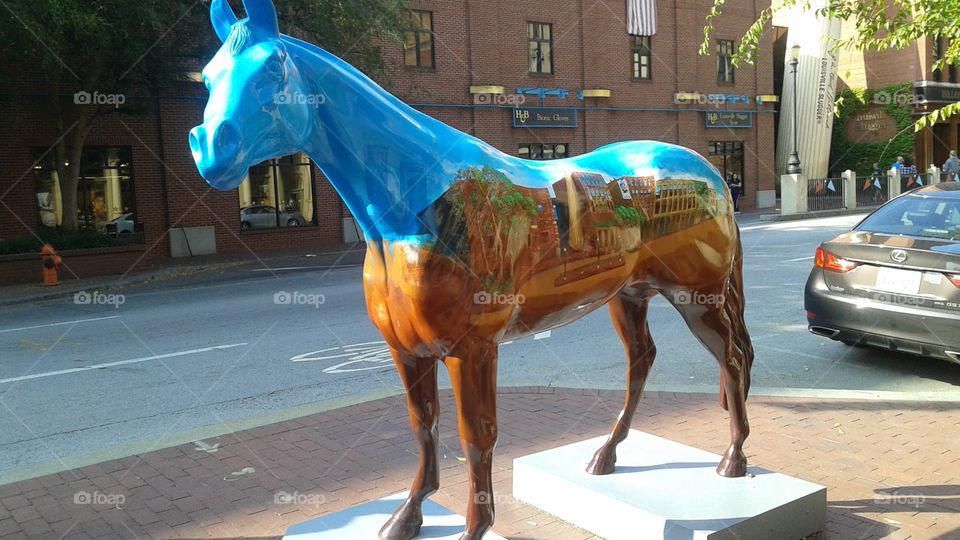 Art In The City. These beautiful  horse sculptures are found throughout downtown Louisville!