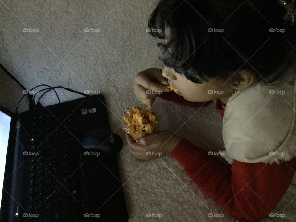 Watching a movie at home