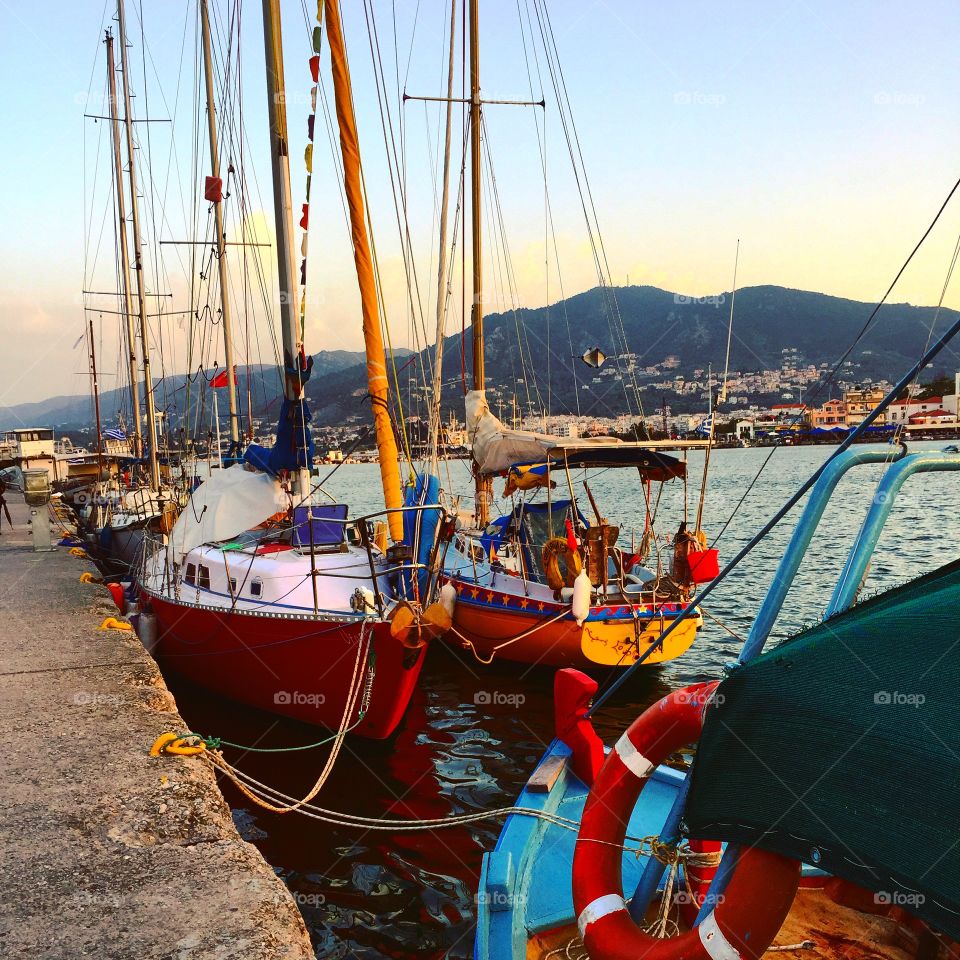 Lesbos island, Greek islands , fishing boats Greek port