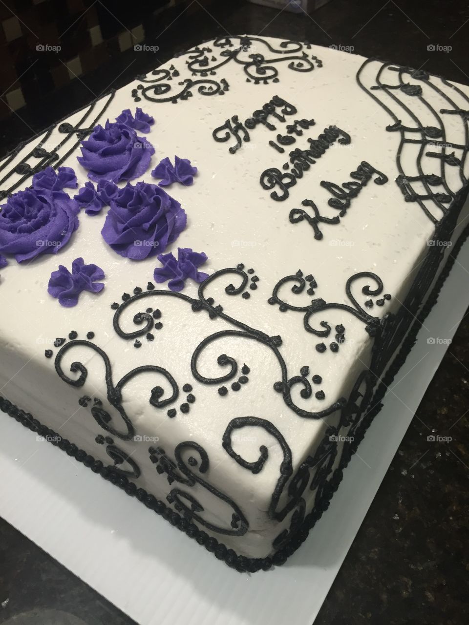 Purple birthday cake