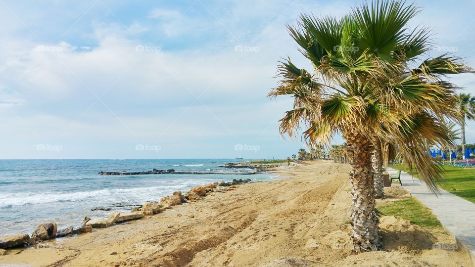 Beach at Kato Paphos, Paphos, Cyprus