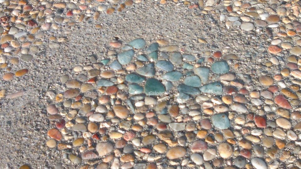 Mosaic style pebbles public art on display in Shelter Island