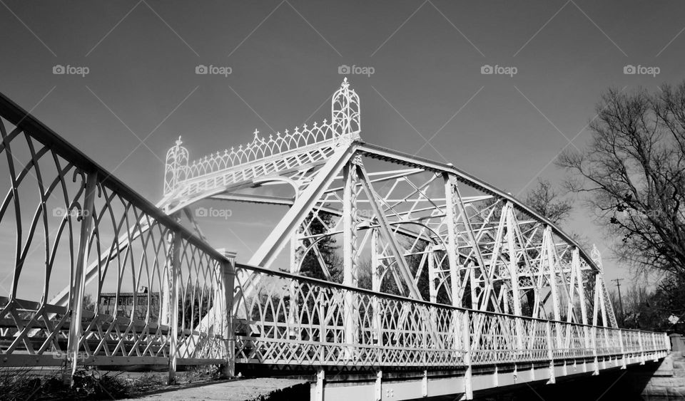 The Union Street bridge in black and white.