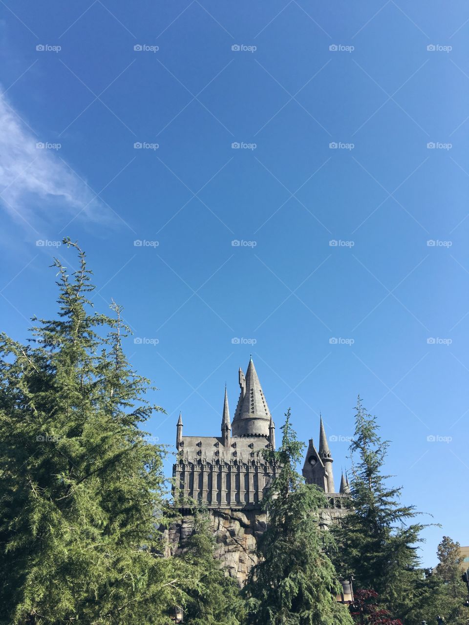 Hog warts castle at Wizarding World of Harry Potter in Universal Studios Hollywood