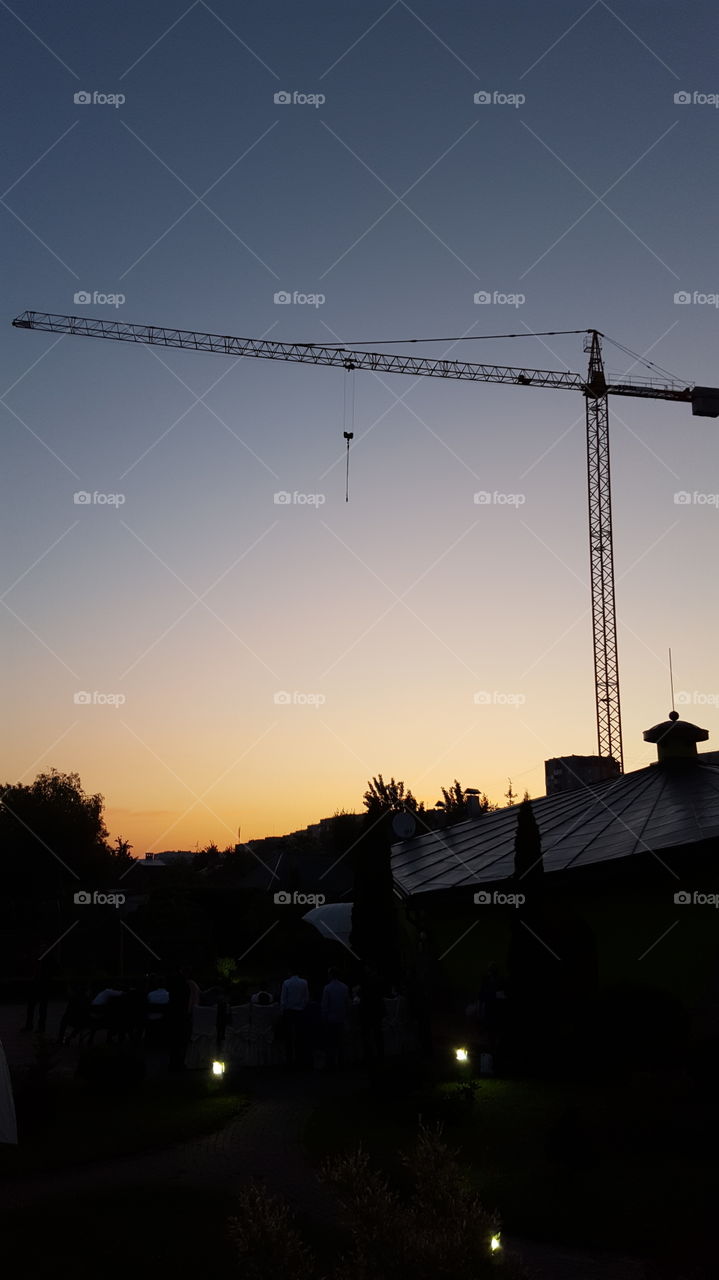 Sunrise in the city. Lviv, Ukraine