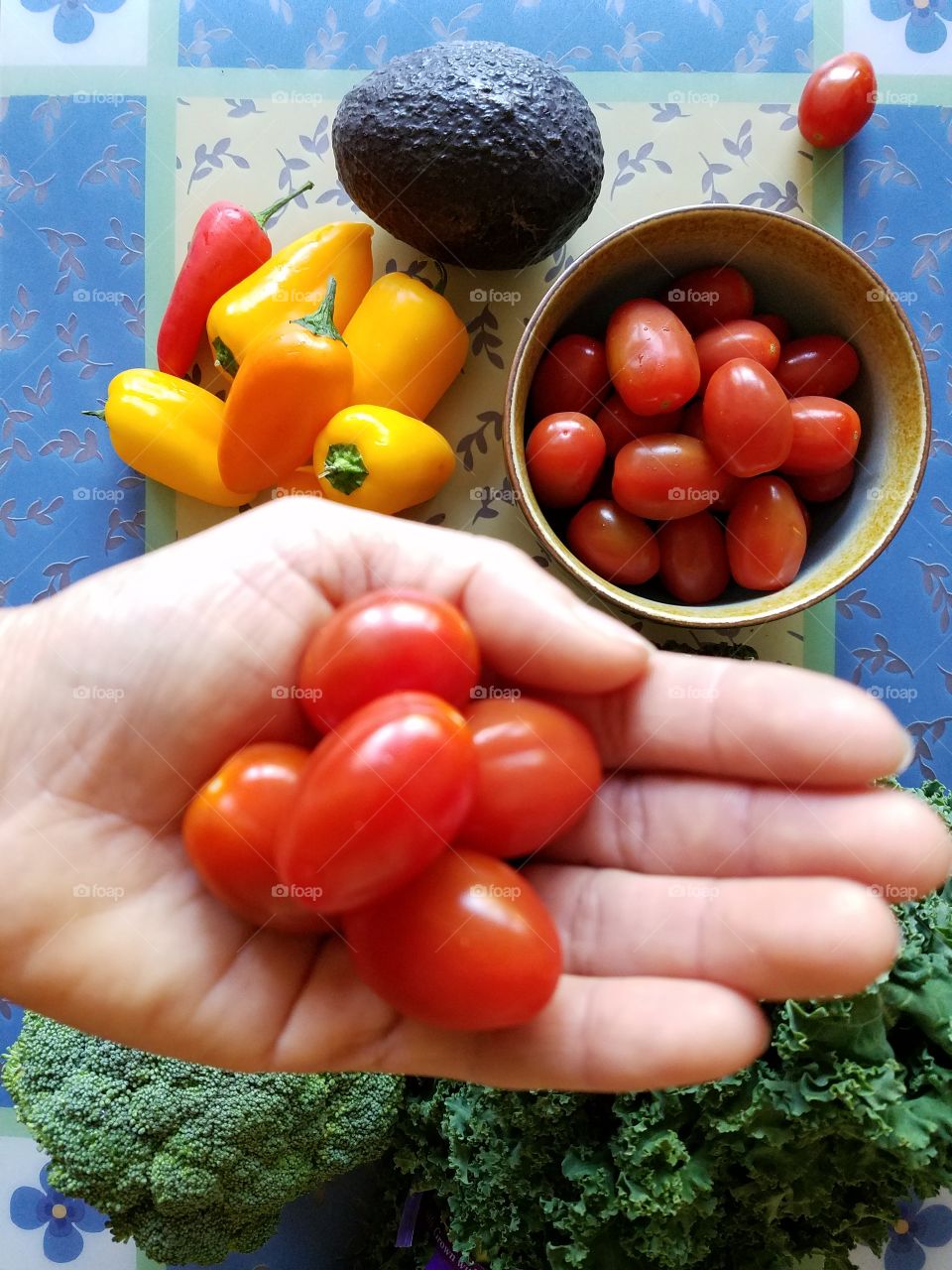 Holding grape tomatoes