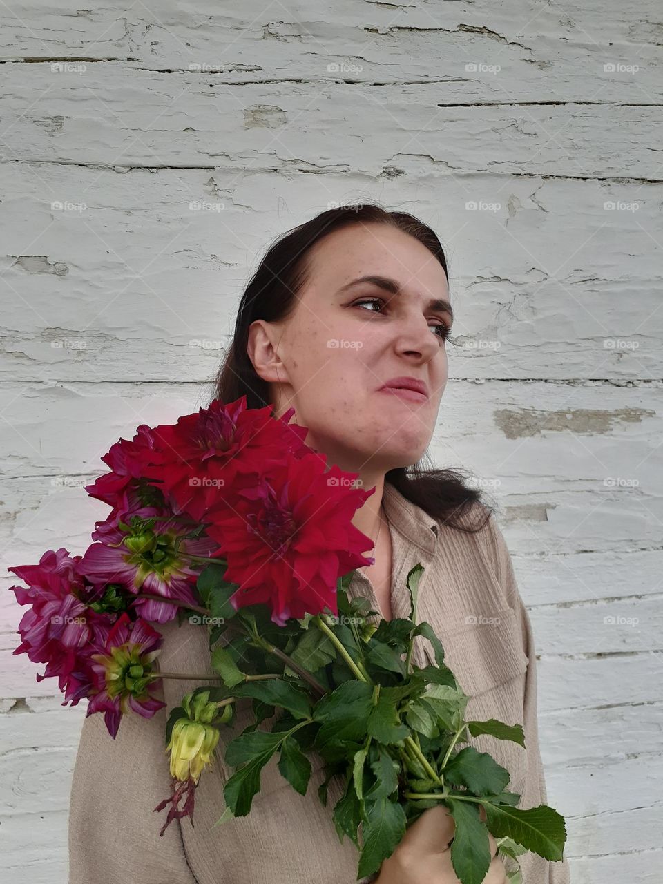 The emotion of disgust from a bouquet of flowers