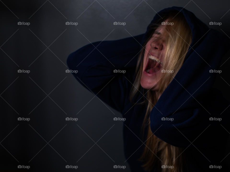 Emotion Anger; Woman yelling out