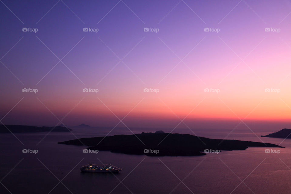 sunset sea ship greece by zgugz