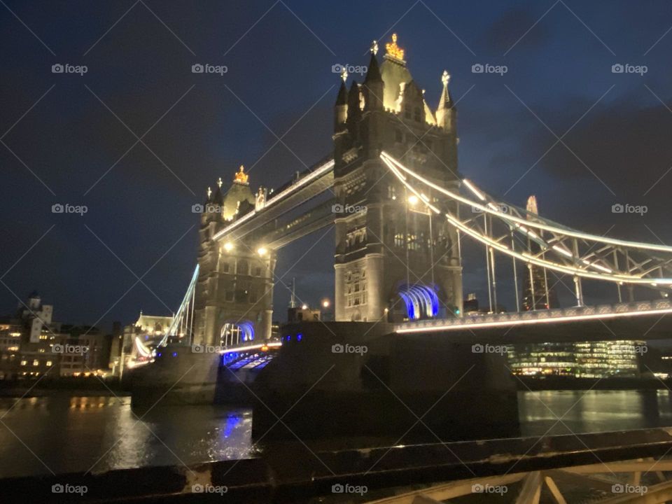 A night view over tower bridge London 