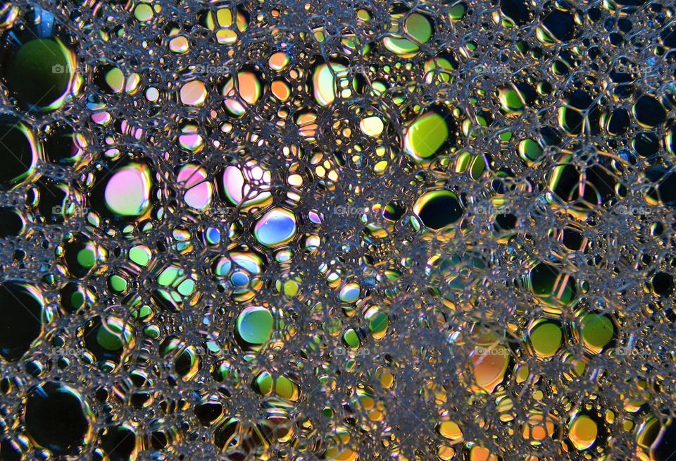 Bubbles in colourfull lights 