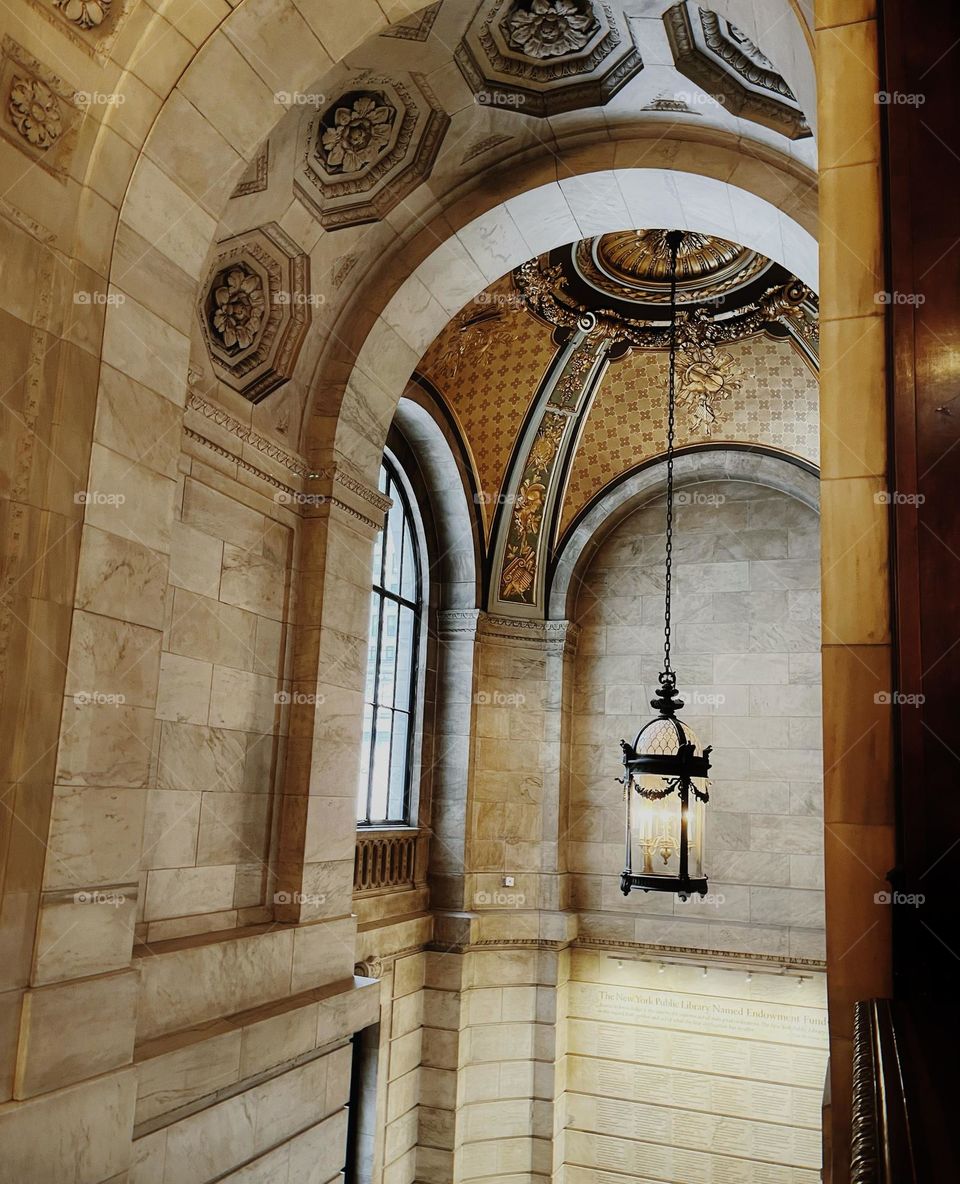 New York public library architecture corner