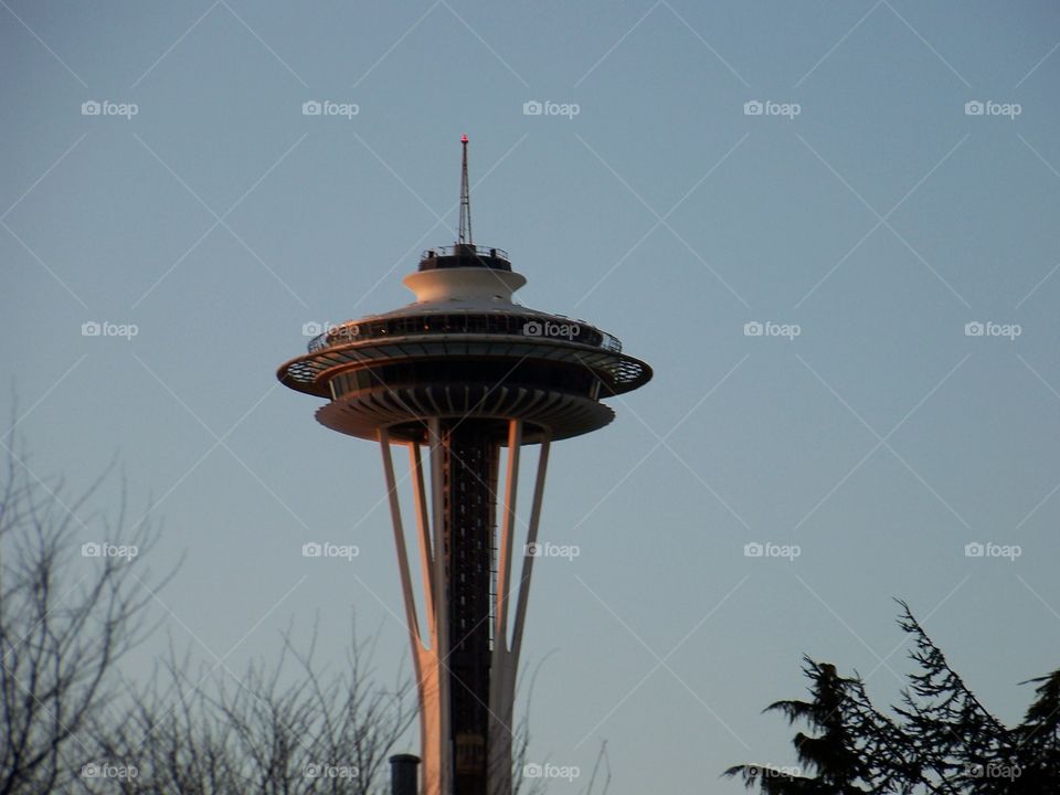 space needle sunset