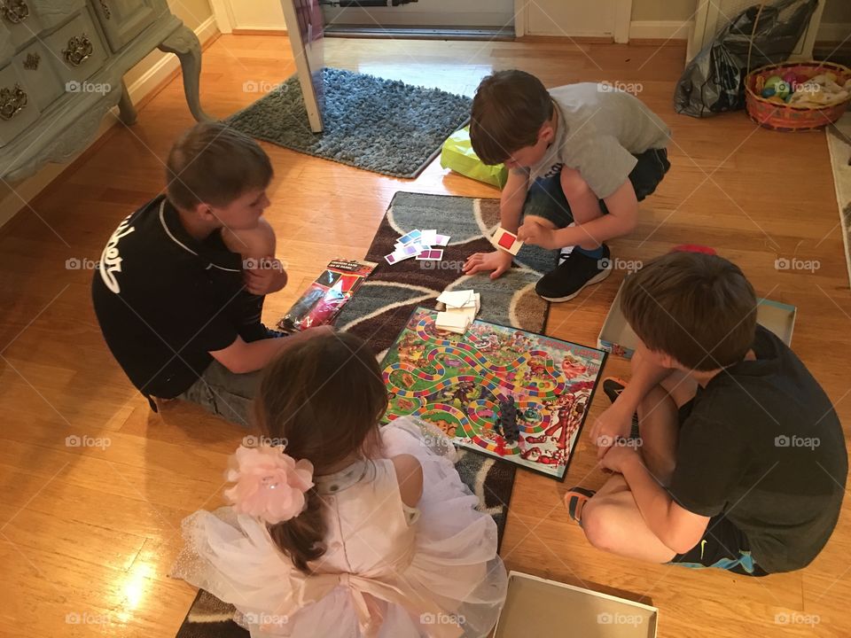 Cousins playing a game 