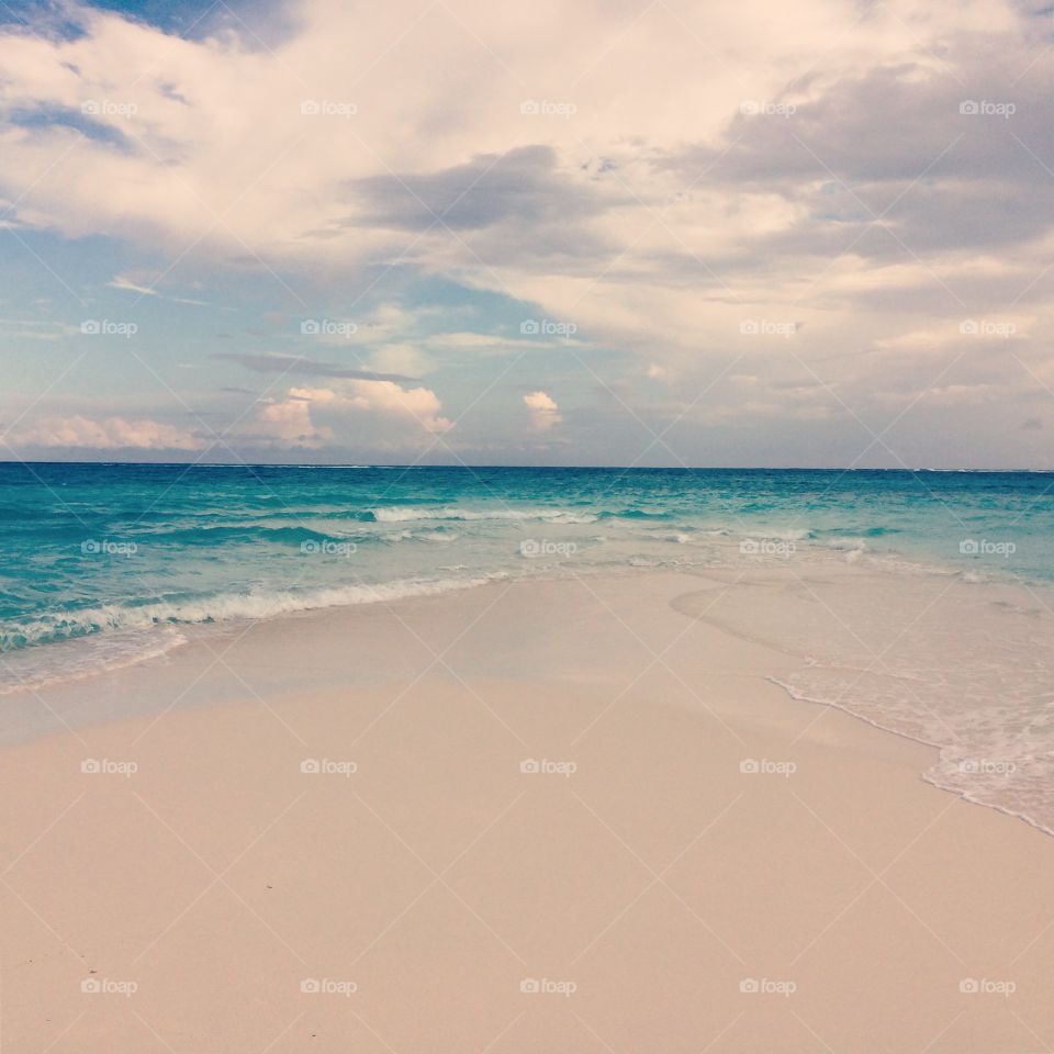 Beach in the Maldives #beach #island #turquioise #maldives #water #Sky