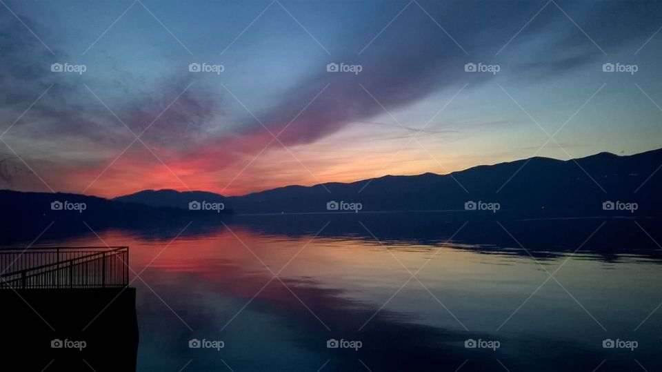 Sunset on lago maggiore