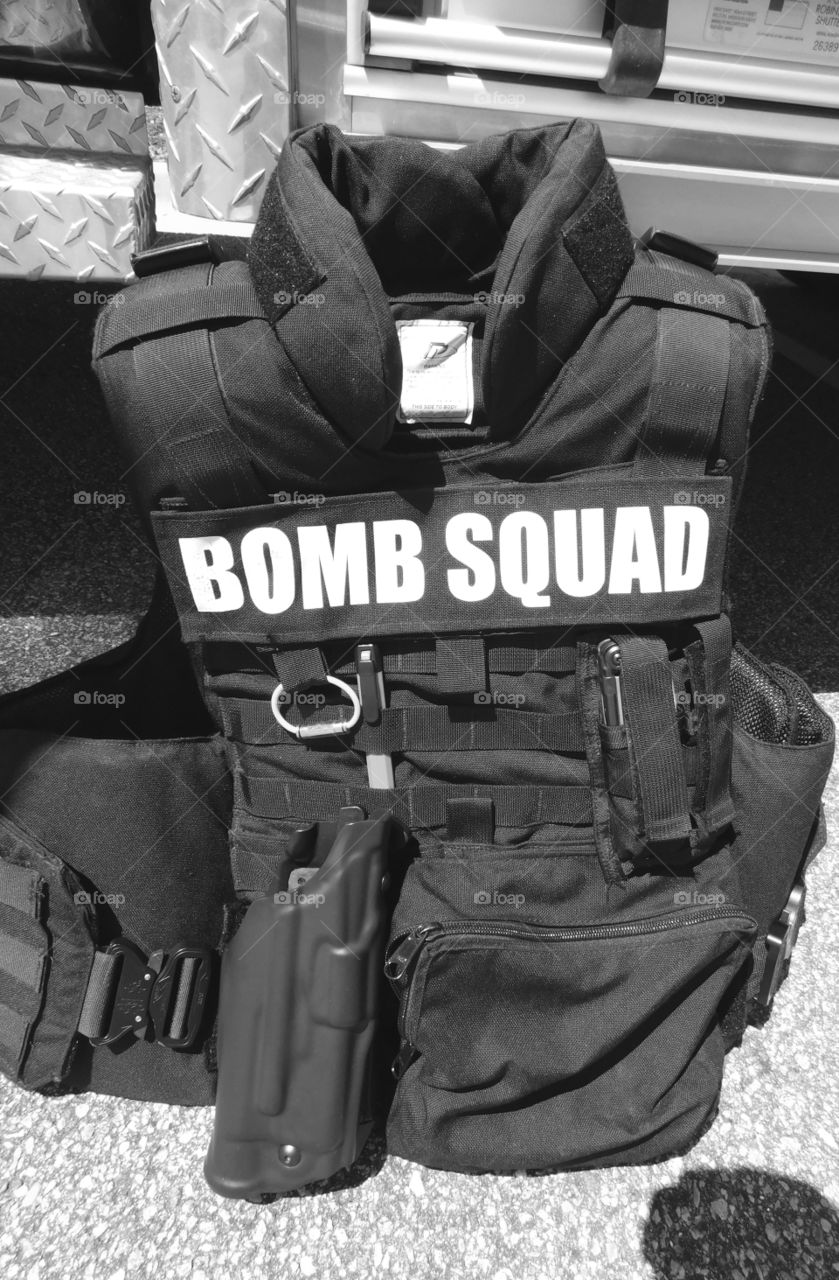 State of Florida Bomb Squad! Eighty pound back pack carried by Bomb Detection Technician during work to detect and remove bombs or bomb making materials!