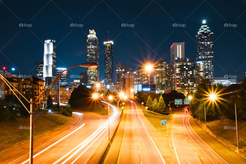 Atlanta Georgia USA, night photography, long exposure, traveling 