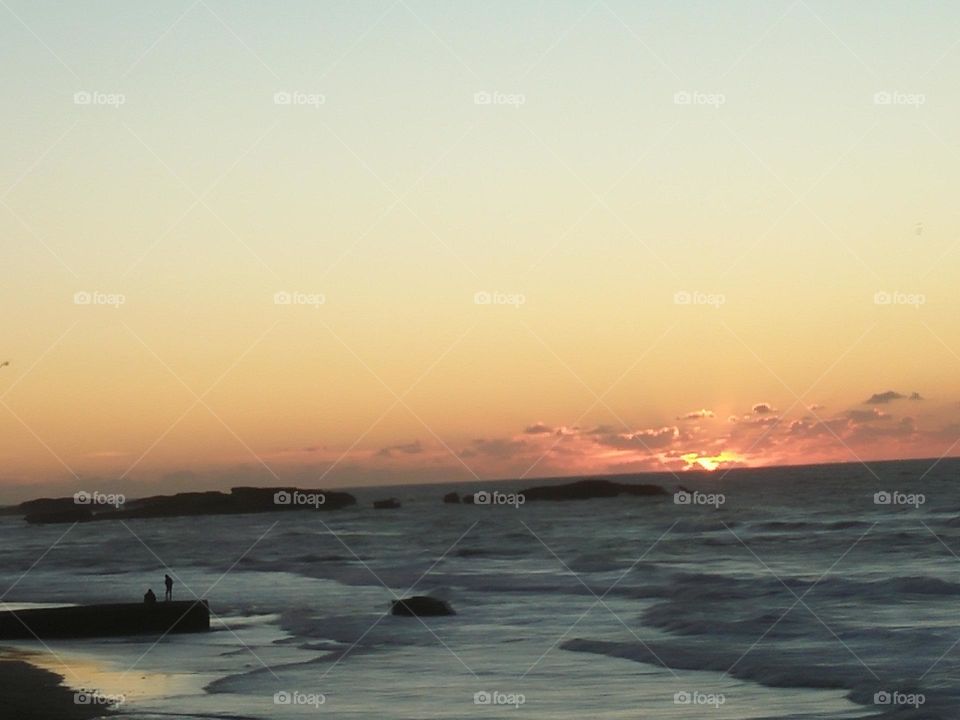 Beautiful sunset at essaouira city in Morocco.