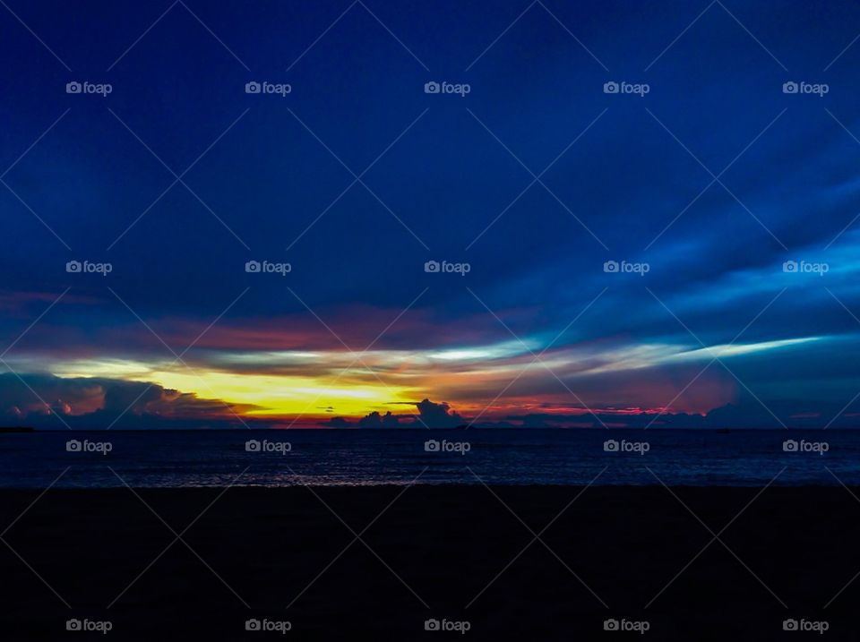 Sunset over sea, Thailand