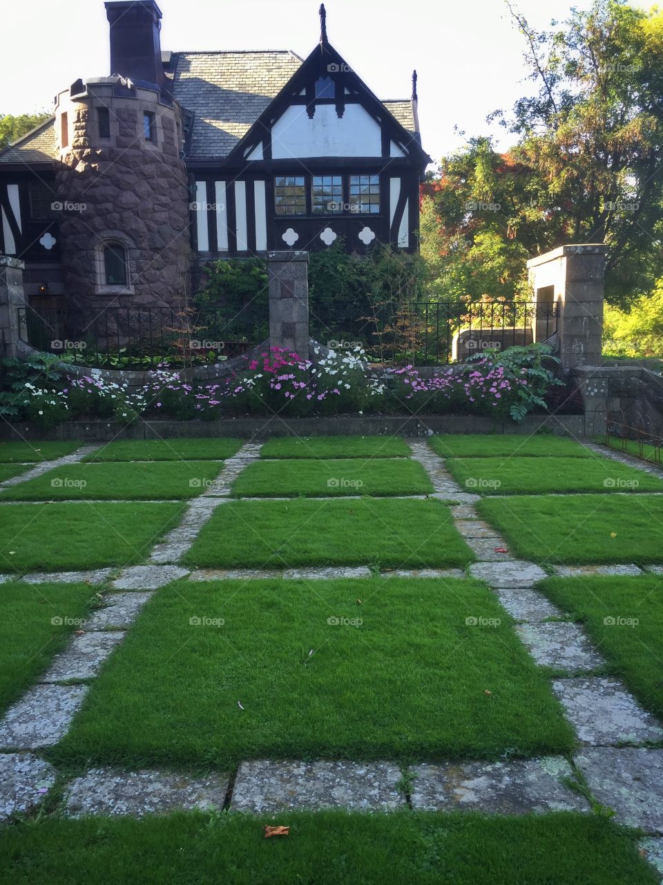 Beautiful lawn at the castle