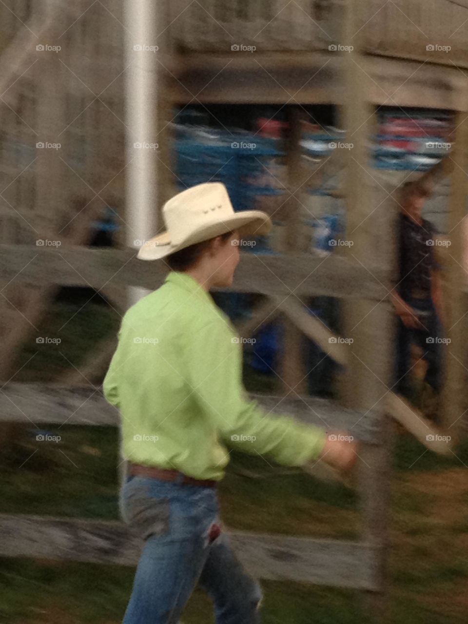 Cowgirl working at rodeo 
