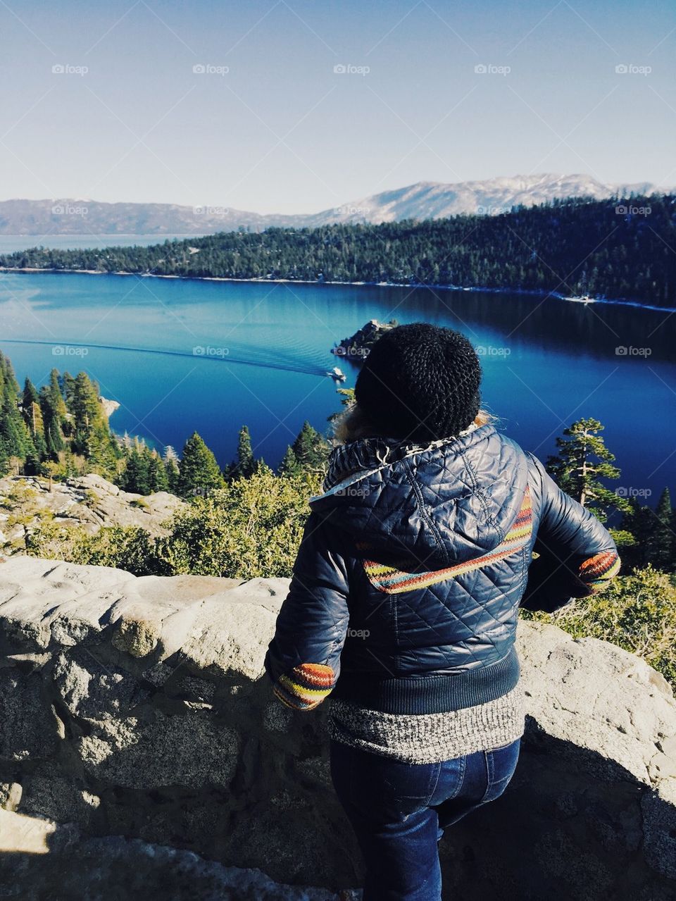 Taking in the view of Lake Tahoe