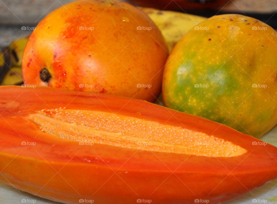 papaya and mango in tenerife Canary Island