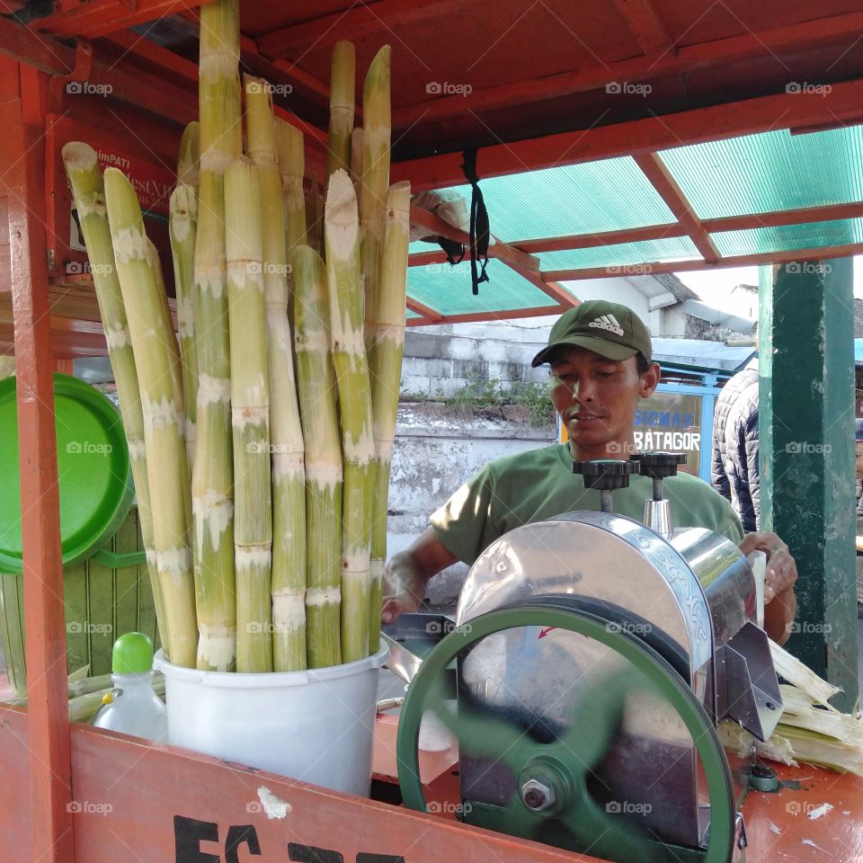 Sugarcane ice at Alun-alun Kidul Yogyakarta
